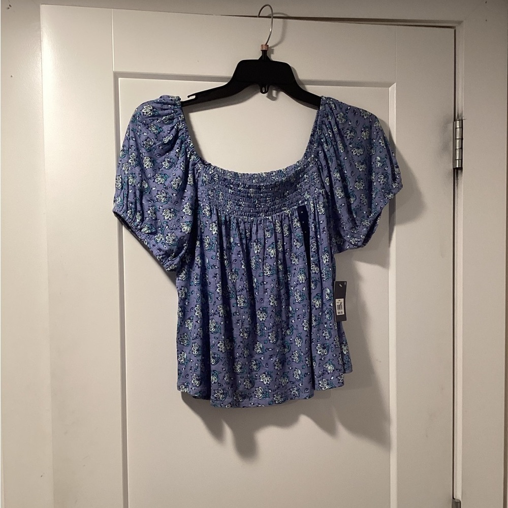 Nwt Lucky Brand Size M Square Neck‎ Printed Top - Picture 3 of 7
